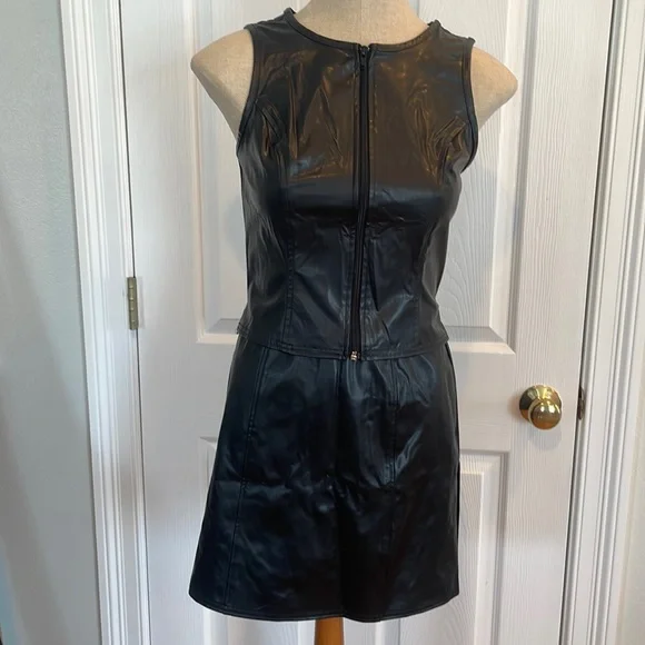 Aqua blue's | Skirts | Aqua Blues Faux Leather Skirt Set | Poshmark